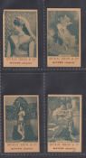 Cigarette cards, Japan, Murai, Beauties, Famous Paintings, four different cards, backs in brown (gd)