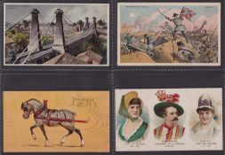 Cigarette cards, USA, Duke's, four 'X' size cards, Actors & Actresses (1), Bridges (1), Battle
