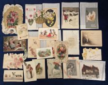 Ephemera, Greetings Cards etc. Approx. 350 items, mostly 19th/early 20thC greetings cards removed