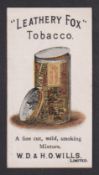 Cigarette card, Wills, Advertisement Card (Tobacco Packagings), type card, 'Leathery Fox Tobacco'
