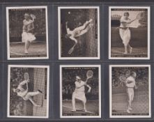 Cigarette cards, Churchman Lawn Tennis large sized (set 12 cards) including Tilden (number 12 slight
