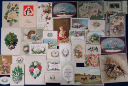 Greetings Cards, a selection of approx. 300, mostly Victorian, greetings cards to include lace