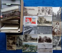 Postcards, Devon, a collection of over 400 cards of Devon, with RP of Christow Station interior.