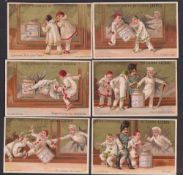 Trade cards, Liebig, Theft II (Harlequins), ref. S136, Italian edition (set, 6 cards) (gd)