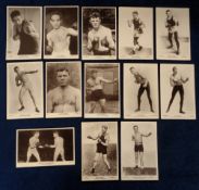 Boxing postcards, a collection of thirteen photographic postcards from the Beagles Famous Boxers