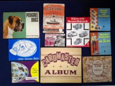 Trade card albums, 7 empty albums & 12 part filled albums; Empty albums Granose Sunnybisk, Tony