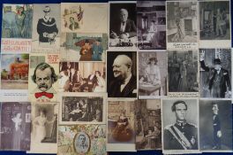 Postcards, Personalities, a collection of 40+ cards of various personalities inc. Churchill,