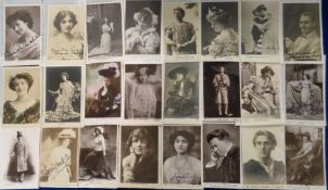 Postcards, 50 Signed cards of Victorian and Edwardian actors inc. Forbes Robertson, Pauline Chase,