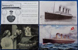 Postcards, Titanic, 4 cards related to the White Star Line ship Titanic, with RP of the ill fated