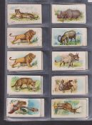 Cigarette cards, 120 cards, many 'Wild Animals of the World', from various issuers, Wills Green