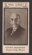 Cigarette card, A. Stevenson, War Portraits, type card, no 16 Count Sazanoff (vg) (1)