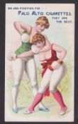Cigarette card, USA, Palo Alto Cigarettes, Sporting & Other Girls, 'P' size (as Ogden's), lady boxer