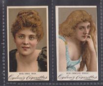 Cigarette card, Ogden's, Actresses ('No Glycerine', Black fronts), two type cards, Miss Annie
