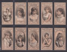 Cigarette cards, USA, Thos. H. Hall, Actors & Actresses, ref. N342-1C, straight format, fronts