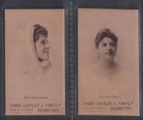 Cigarette cards, Wills, Beauties, Actresses & Children, two cards, Miss Henderson & Pauline Kelly (