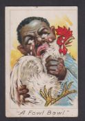 Cigarette card, USA, ATC, Up To Date Base Ball Comics, 'M' size, type card 'A Fowl Bawl' (just