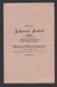 Football memorabilia, Ashbourne Football 1891 Concert, 4 page leaflet from a fund raising event held