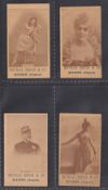 Cigarette cards, Japan, Murai, Beauties, Famous Paintings, four different cards, backs in blue (