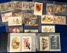 Postcards, Cats, a collection of 69 artist drawn foreign cat cards, many by Thiele (mixed condition,