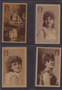 Cigarette cards, USA, Drummond Tobacco Co, Girls, 'X' size, four type cards each with a different