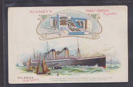 Cigarette Postcard, USA, Kinney's Sweet Caporal Cigarettes, Advertising Postcard, depicting SS