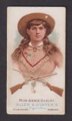 Cigarette card, USA, Allen & Ginter, The World's Champion, type card, Rifle Shooter, Miss Annie