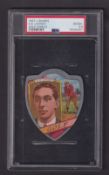 Trade card, Baines, Golf, shaped shield, E. A. Lassen Golf, professionally graded 2.5 by PSA