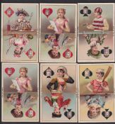 Trade cards, Liebig, Playing Cards III, ref. S294, French edition (set, 6 cards) (gd)