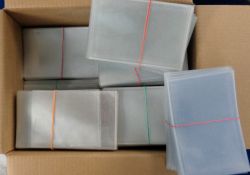 Postcard Accessories, approx. 1600 pre-used clean postcard sleeves (gd)