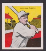 Trade card, USA, Tattoo Orbit, Baseball Card, 1933, type card, William Cissell, Cleveland Indians (