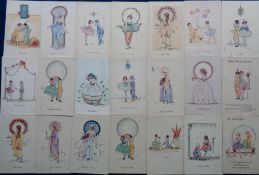 Postcards, C. Shand, Children and Glamour, 46 cards (gd)