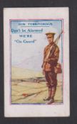 Cigarette card, T. Wood & Son, Army Pictures, Cartoons etc, type card, 'Our Territorials, Don't be