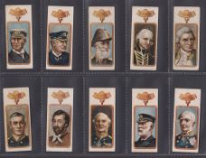 Cigarette cards, John Players, England's Naval Heroes 19/25 (missing Blake, Viscount Bridport,