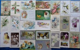 Postcards, Greetings, a mixed collection of approx. 100 Easter greetings cards, with eggs, chickens,