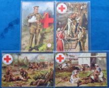 Postcards, Military, an uncommon part set (4/6) of military cards illustrated by Harry Payne in