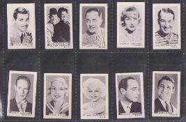 Cigarette cards, Premier Tobacco Co Stage & Screen Personalities (grey) (set 100 cards) including