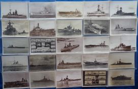 Postcards, Shipping, a mostly RP selection of over 85 Naval shipping cards, mainly battleships and
