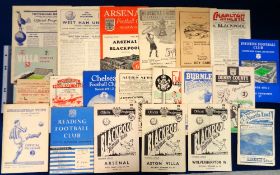 Football programmes, Blackpool FC, 1951-52, a collection of 20 home & away programmes, homes (3) v