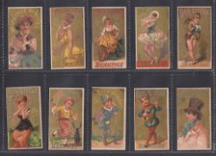 Cigarette cards, USA, Allen & Ginter, Girls & Children, Gold background, Holborn Viaduct address,