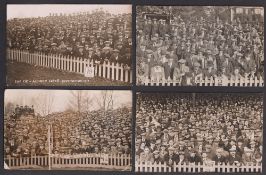 Football postcards, Brighton & Hove Albion, four crowd scene photographic postcards, 1919/1920's