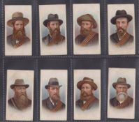 Cigarette cards, Anon (Taddy), Boer Leaders, 8 plain back proof cards (some foxing & minor faults,