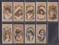 Cigarette cards, USA, Thos H Hall, 9 cards from various series, Actor (1) & Actresses (8) (a few