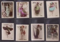 Cigarette cards, Algeria, Melia, Actresses, 'M' size, hand coloured, plain backs, 92 cards, all with