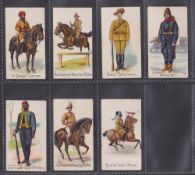 Cigarette cards, JAS Biggs, Colonial Troops, 7 cards; 1st Bengal Lancers, NZ Mounted Rifles, Natal