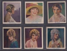 Trade cards, School Friend, Famous Film Stars, 'L' size (set, 6 cards) (gd)