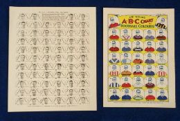 Trade issues, Thomson, The Wizard A.B.C. Chart of Football Colours, unused Chart No 1, Arsenal to