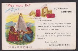 Tobacco advertising postcard, Wills, advertising postcard for 'Westward Ho! Smoking Mixture',