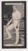 Cigarette card, Clarke's, Cricketer Series, type card, no 14 C.B. Fry, Sussex (gd) (1)