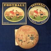 Football memorabilia, a pair of illustrated Spanish Fruit Box labels with colour images of