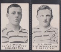 Cigarette cards, H.C. Lloyd, Devon Footballers & Boer War Celebrities, two cards, both